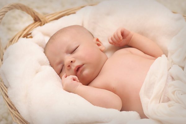 A newborn baby sleeping