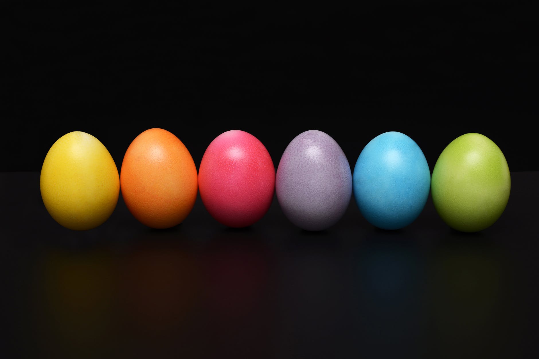 Multi-coloured Easter eggs