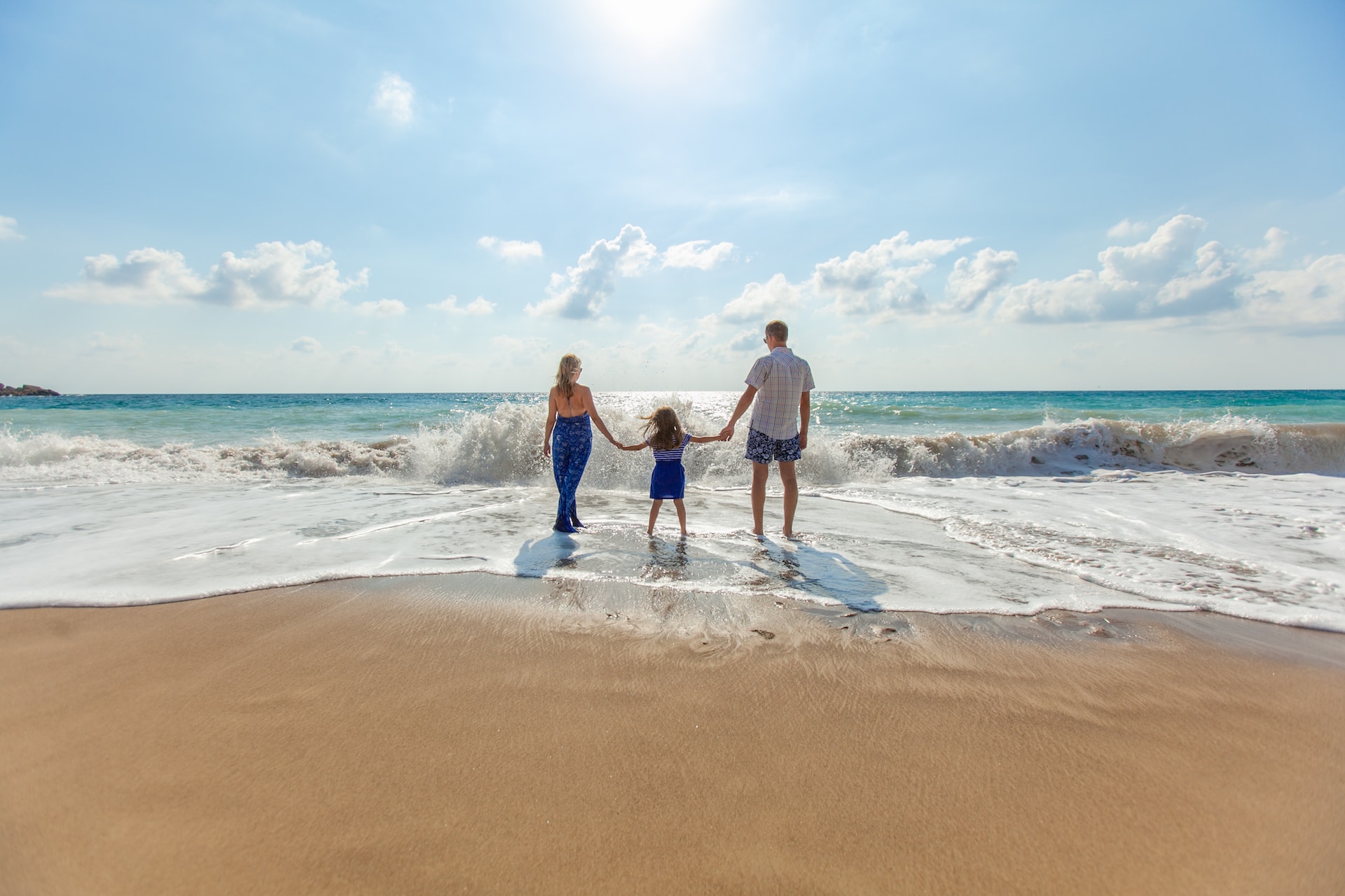 a family in the sea